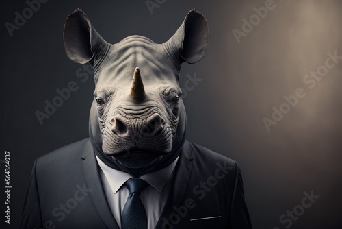 Rhino in a Suit  generative ai