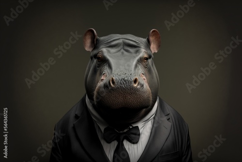 Hippo in a Suit, generative ai
