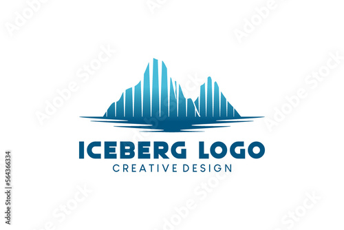 Abstract blue iceberg logo vector illustration symbol design