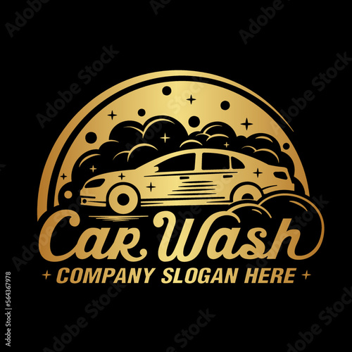 Car wash logo design template. Vector illustration.