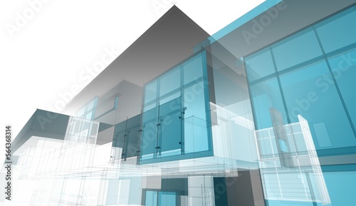 3d rendering of a modern building