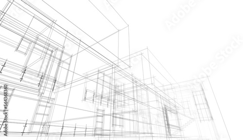 Fototapeta Naklejka Na Ścianę i Meble -  3d rendering of a modern building