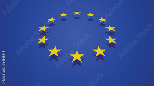 European Union flag with relief. Celebration of Europe and unity of European nations.