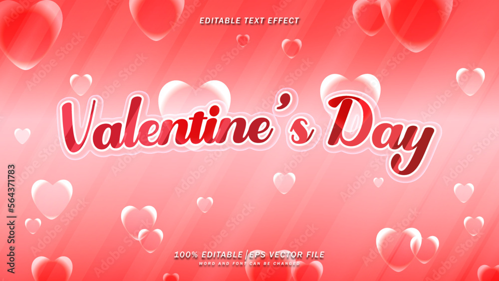 Valentine's Day with Editable 3D Text Effect Template