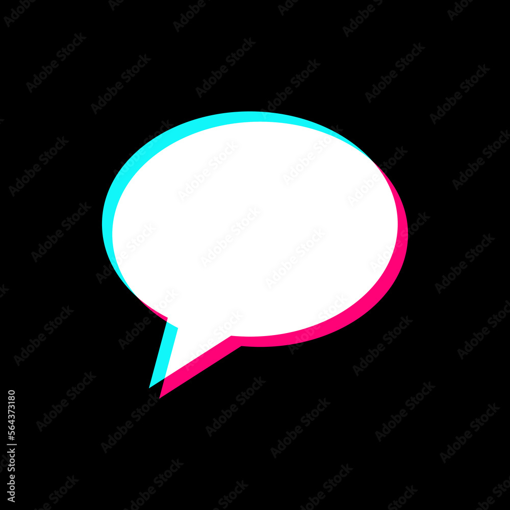 Speech bubble icon, popular social network style - obrazy, fototapety, plakaty 