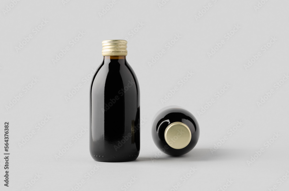 Fototapeta premium Cold brew coffee glass bottle mockup.