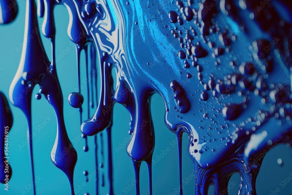 Blue paint splatter dripping background