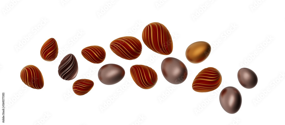 Fototapeta premium Abstract luxury golden easter eggs isolated