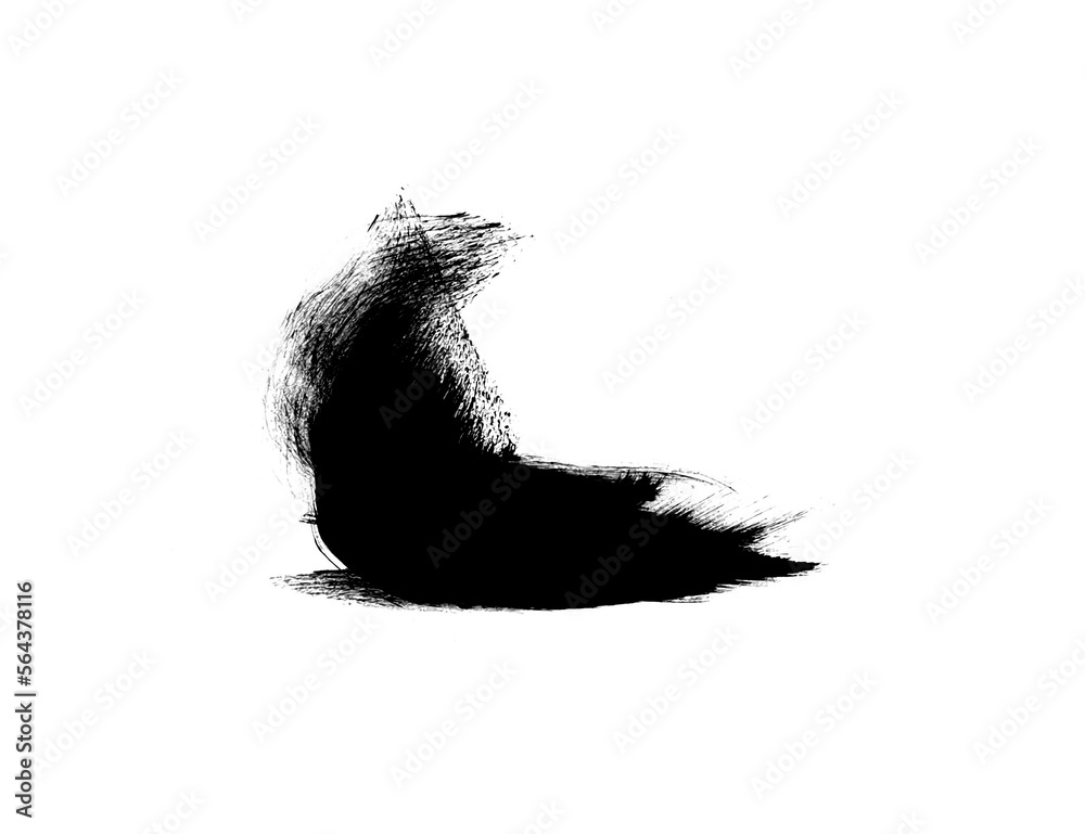 Fototapeta premium Black watercolor isolated brush for painting. Abstract paint strokes