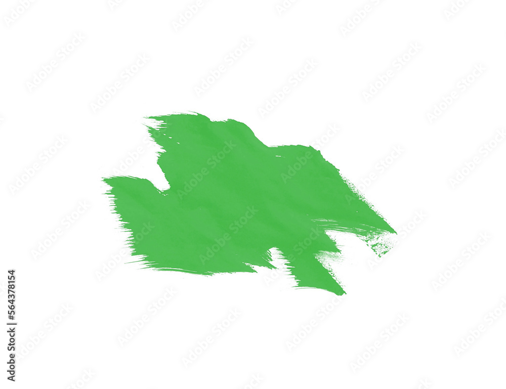 Green watercolor isolated brush concept. Abstract paint strokes