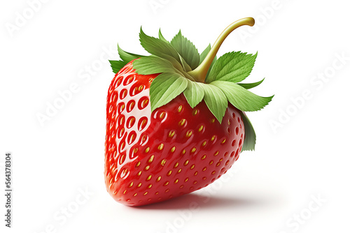 Strawberry isolated on white background. Strawberries isolate. Whole  strawberry on white. Strawberries isolate. Side view organic strawberries. Full depth of field. 