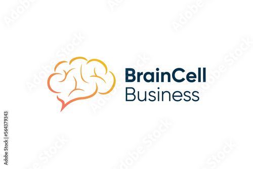 Brain cell smart idea logo design