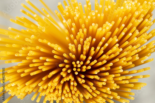 Italian spaghetti pasta. Defocused abstract photo.