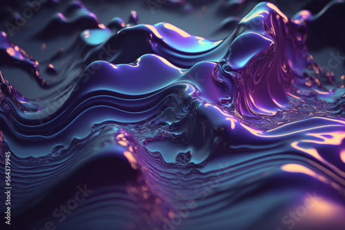 purple liquid waves made by generative ai