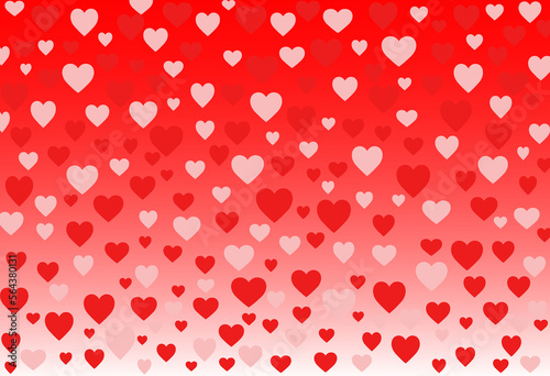 Many red and white hearts on a red and white background. Illustration for valentine, love...