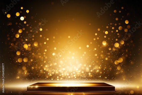 illustration of abstract gold glitter glow magical moment luxury background wallpaper in luxury atmosphere photo
