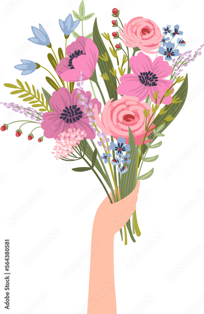 Fototapeta Bouquet of flowers. Illustration