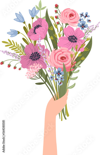 Bouquet of flowers. Illustration