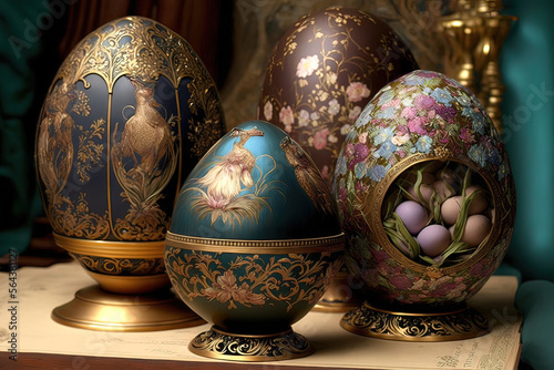 Picturesquely painted eggs ...