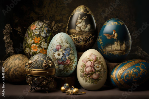 Picturesquely painted eggs ...
