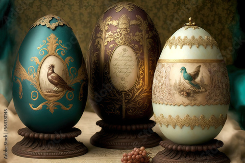 Picturesquely painted eggs ...