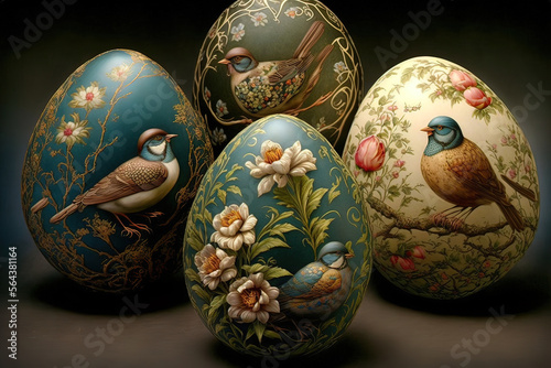 Picturesquely painted eggs ...