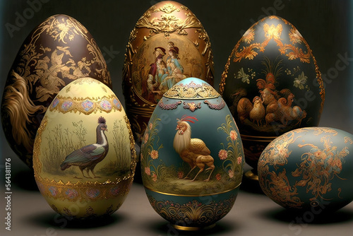 Picturesquely painted eggs ...