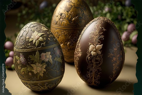 Picturesquely painted eggs ...