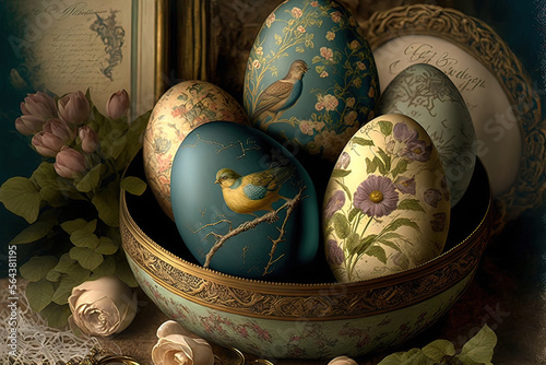 Picturesquely painted eggs ...