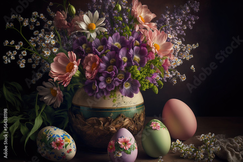 Picturesquely painted eggs ...