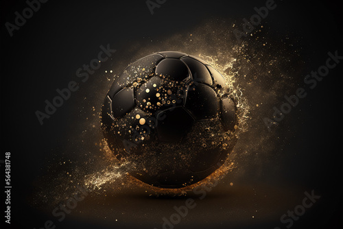 Black gold soccer. AI generation