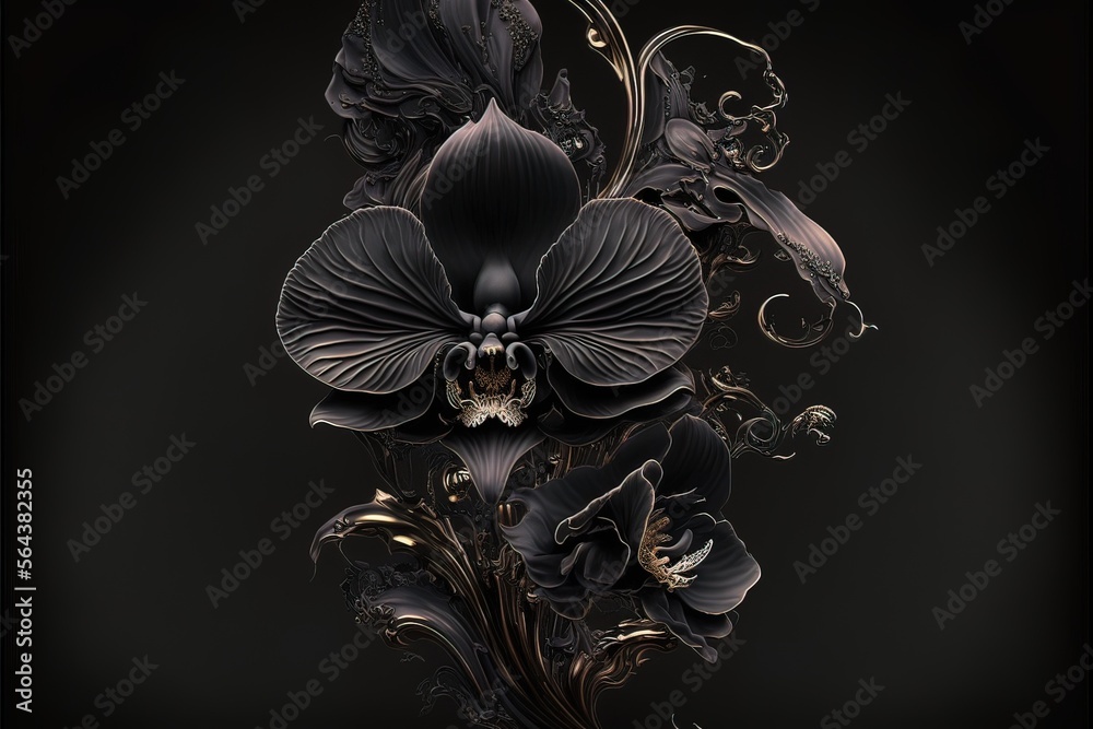 Premium Photo  A black flower on a dark background isolated