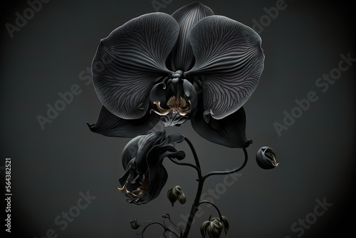 Black orchid on a dark unif...