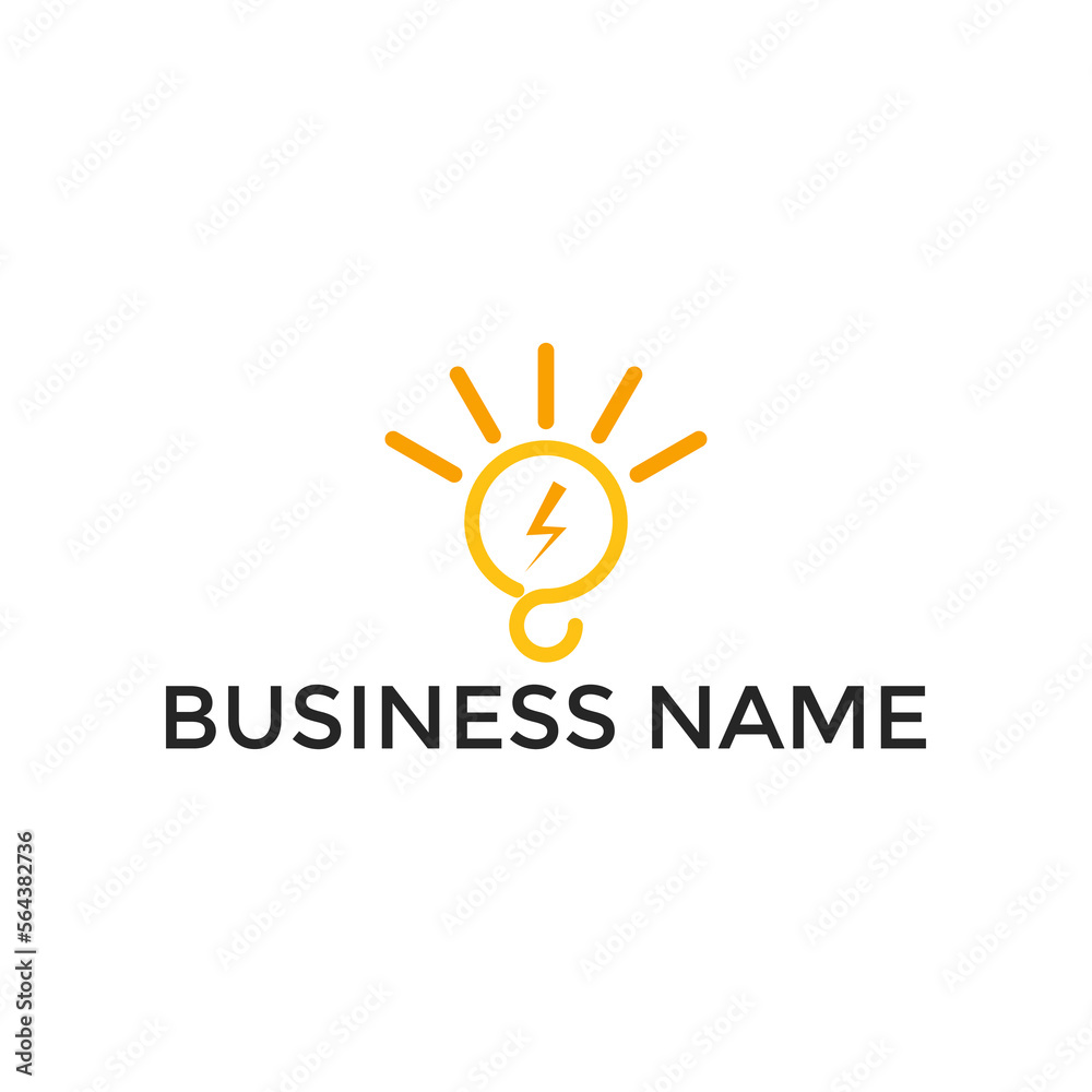 creative electric light bulb logo design template