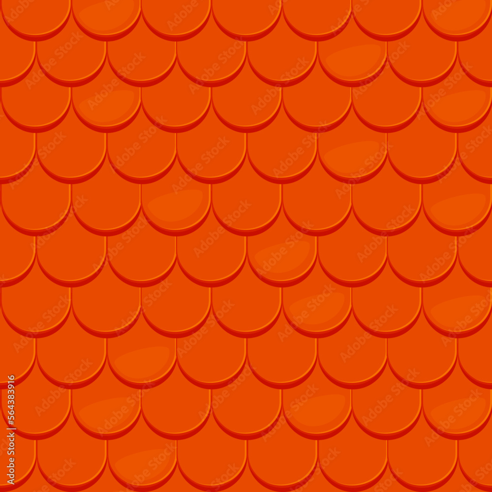 Orange roof tile seamless pattern with texture of house roofing material. Vector background with rows of flat ceramic, clay or shingle tiles. House construction and architecture cartoon backdrop Orange roof tile seamless pattern with texture of house roofing material. Vector background with rows of flat ceramic, clay or shingle tiles. House construction and architecture cartoon backdrop