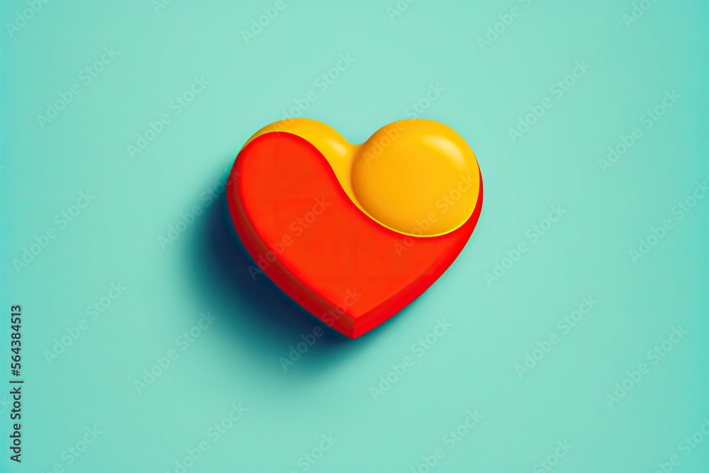 Red and yellow heart shaped background. Generative AI. Red and yellow heart shaped background. Generative AI.