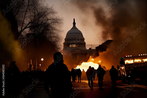 Riots in the streets of Washington photo