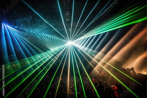 Laser light show at a night...