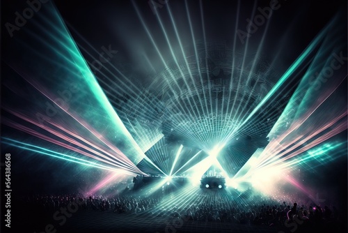 Laser light show at a night...