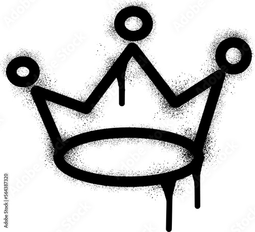 Graffiti crown icon with black spray paint