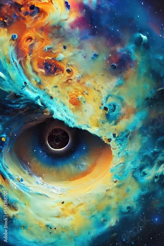 earth's eye in space abstract background