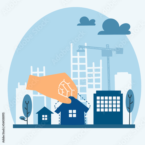 construction management for real estate development business vector