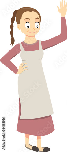 Cartoon mother character for children. Vector cartoon clip art for babies. Fairytale illustration. Red ridding hood mum.