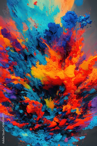 Abstract multi-colorful liquid splash background No23