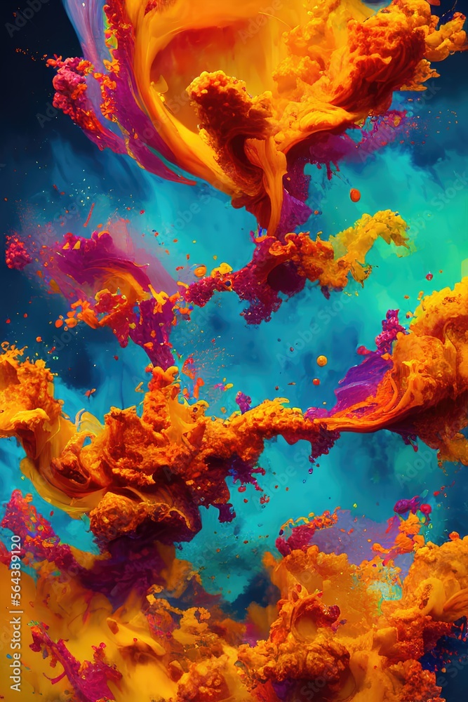 Abstract multi-colorful liquid splash background No13