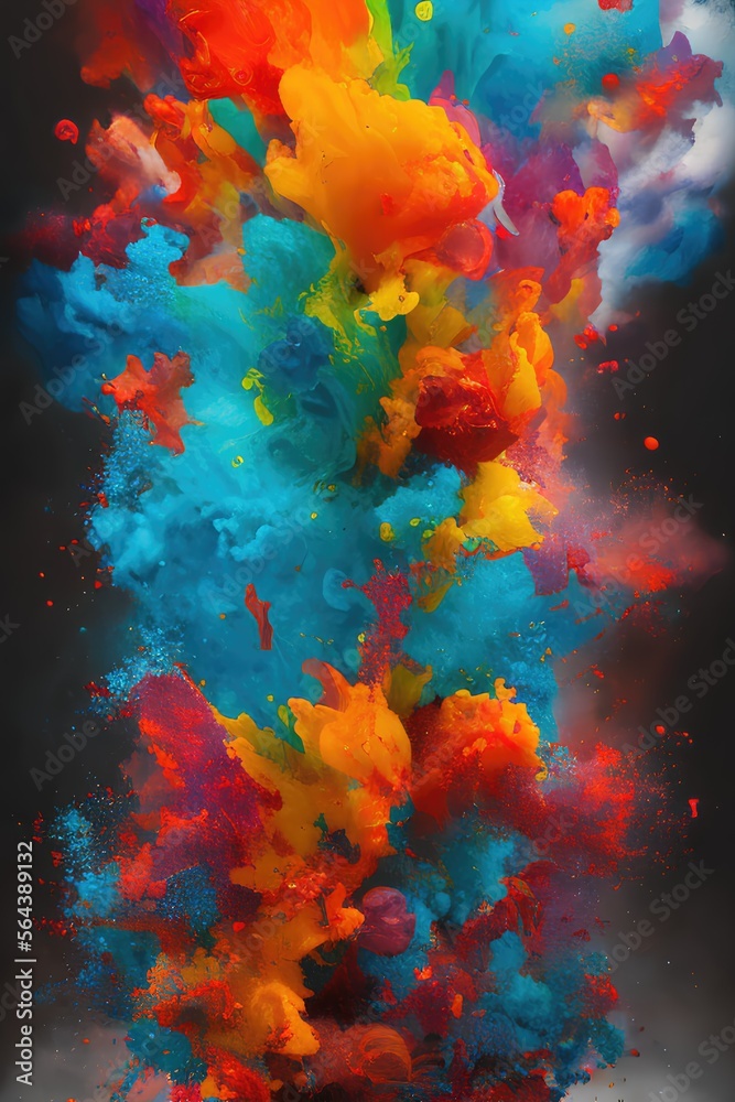 Abstract multi-colorful liquid splash background No12
