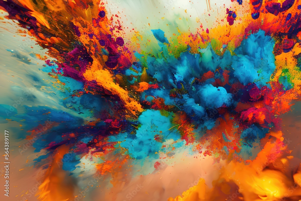 Abstract multi-colorful liquid splash background No9