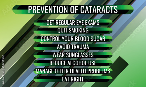 Prevention of cataracts . Vector illustration for medical journal or brochure.