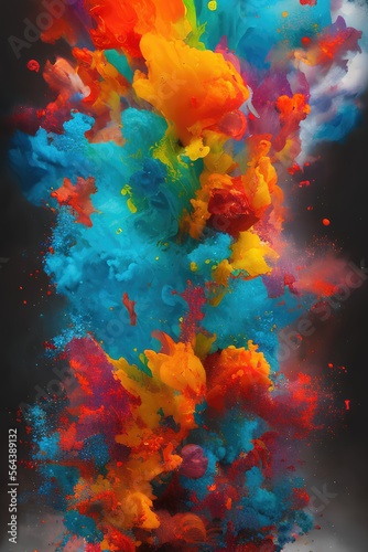 Abstract multi-colorful liquid splash background No12 © Angelis