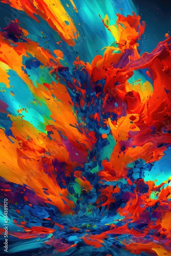 Abstract multi-colorful liquid splash background No10